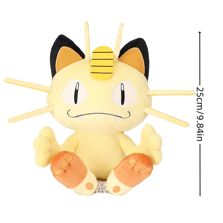 Pokemon Meowth Pluche Speelgoed Pop Cartoon Meowth Zachte Knuffels Poppen Kinderen Speelgoed Verjaardagscadeautjes 25Cm