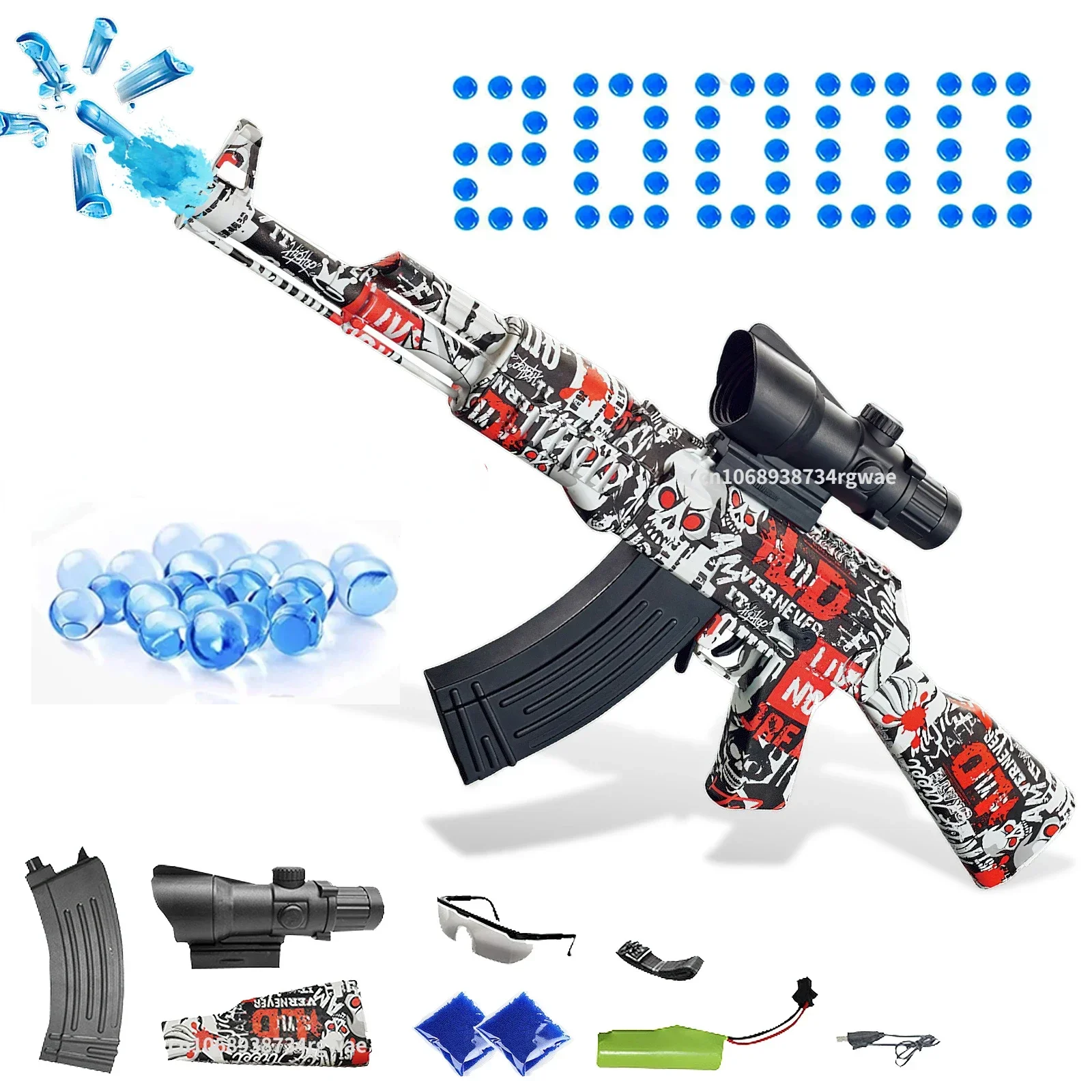 AK47 Electric Toy Gun Burst Gel Water Bomb Gun For Outdoor Activities Game Shooter Weapon Gel Bullet Gun Gifts 2024 New