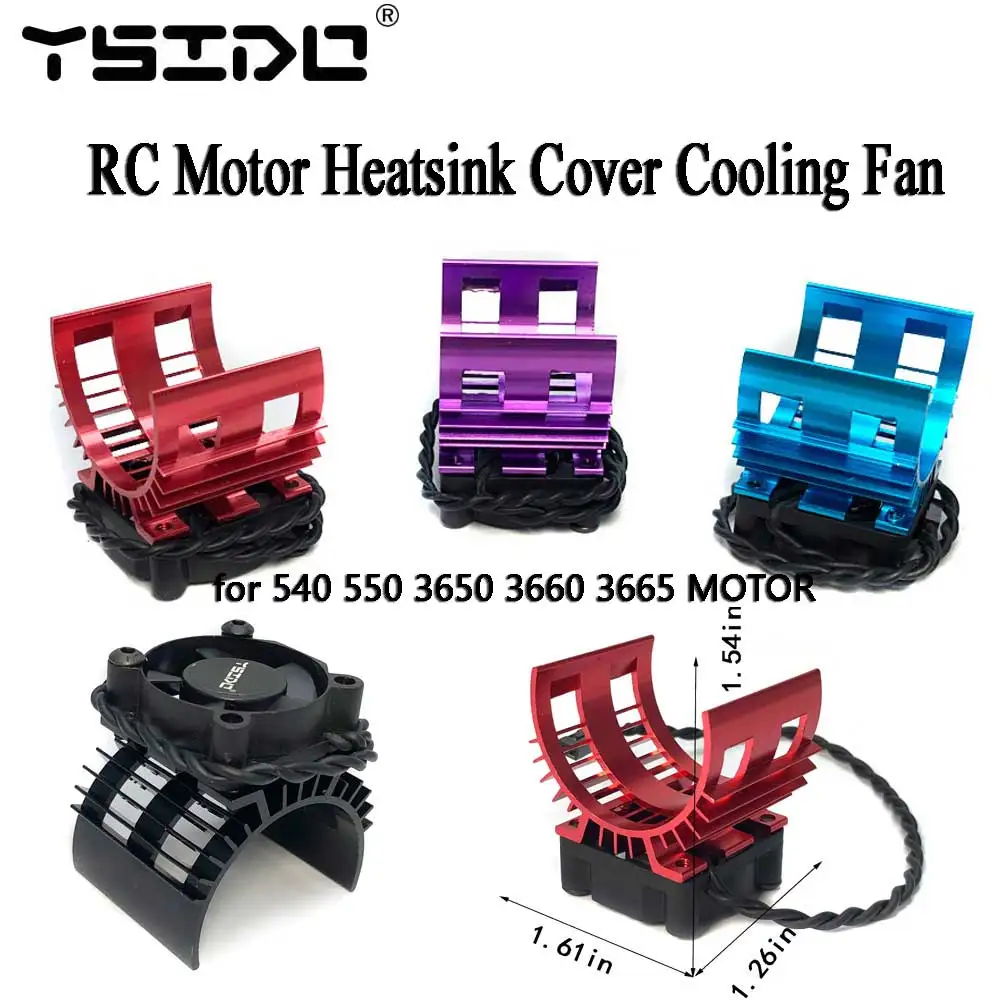 YSIDO RC samochód elektryczny 540 550 3650 3660 3665 bezszczotkowy silnik pokrywa radiatora wentylator chłodzący dla 1/10 1/12 Wltoys 124017 124016   Części