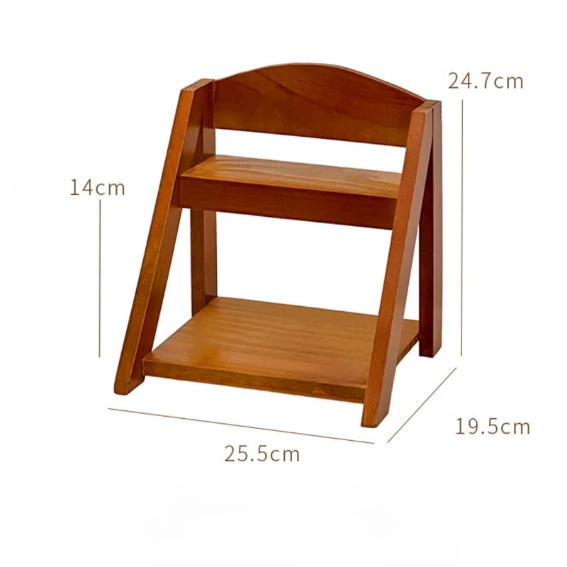 Retro Wooden Shelves Desktop Storage Rack Water Cup Perfume Dressroom Tabletop Cosmetics Storage Jewelry Display Frame Organizer