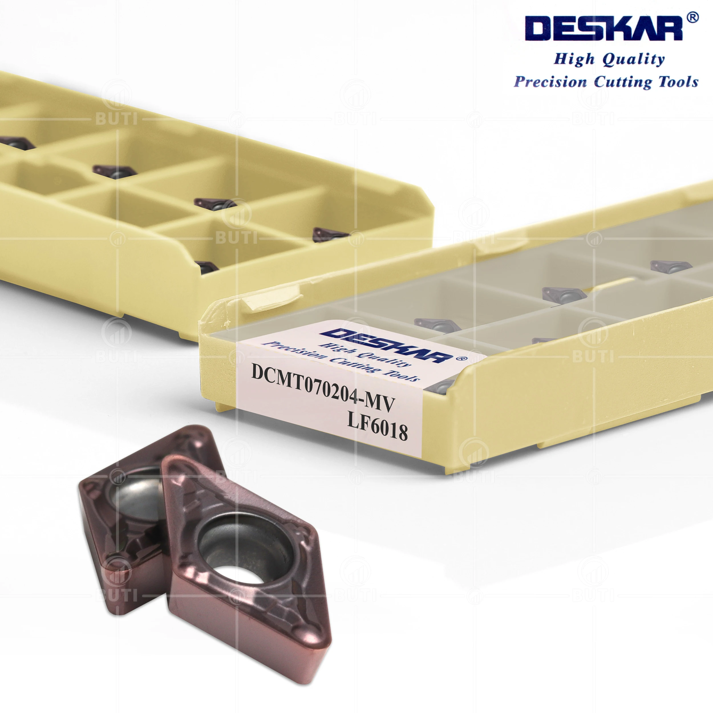 Deskar-inserciones de carburo para torno de torneado, herramientas de corte para procesamiento de acero inoxidable, 100% Original, DCMT070204,