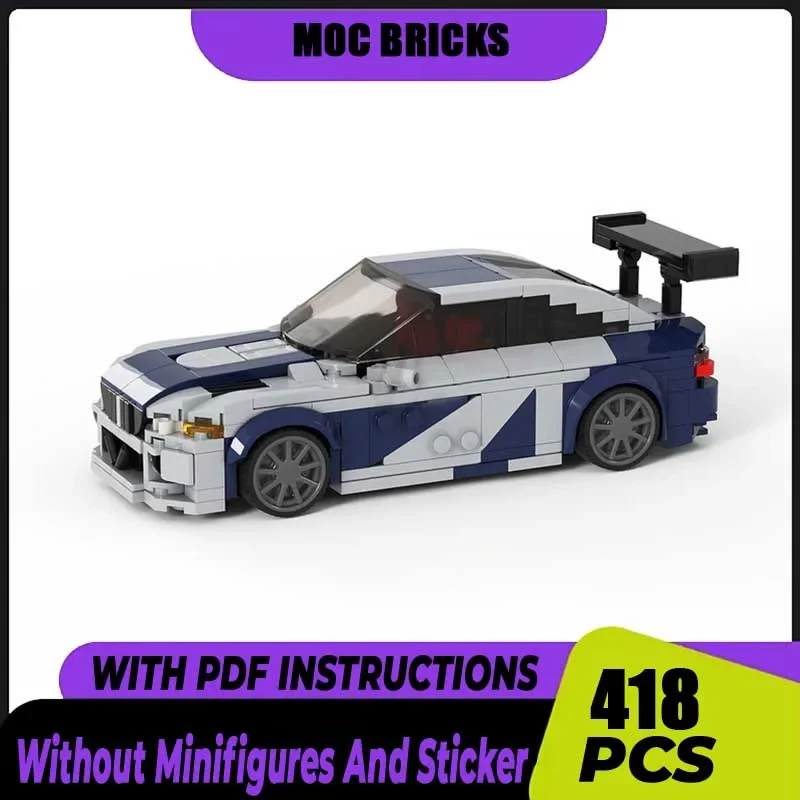 

Супер спортивный автомобиль Moc, строительные блоки M3 E46, скоростные чемпионы, модель автомобиля, технологические кирпичи, набор для сборки «сделай сам», подарки, праздничная игрушка