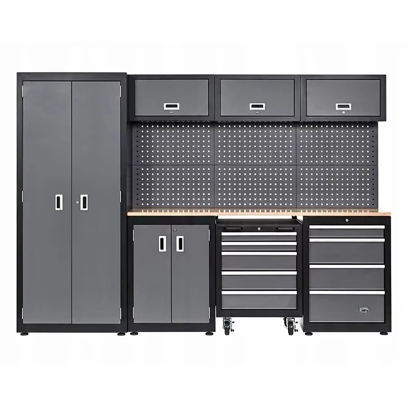 High Quality Industrial Tooling Cabinet Heavy Duty Mobile Tool Chest Workbench Combination Tool Cabinet for Workshop Garage