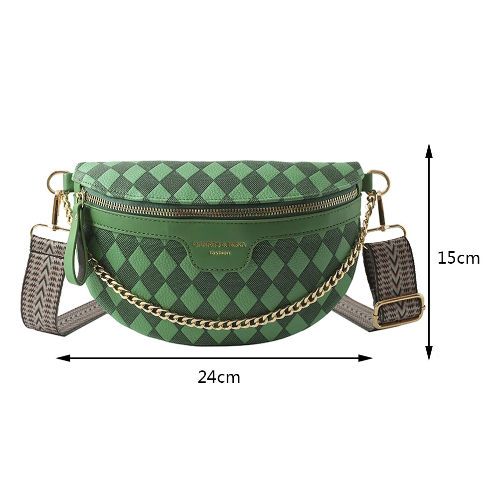 Women Chese Bag Casual Banana Bag Chain Cross Body Bag Ladies Handbags Female Sling Waist Pack Half Moon Belt Bag Fanny Pack New