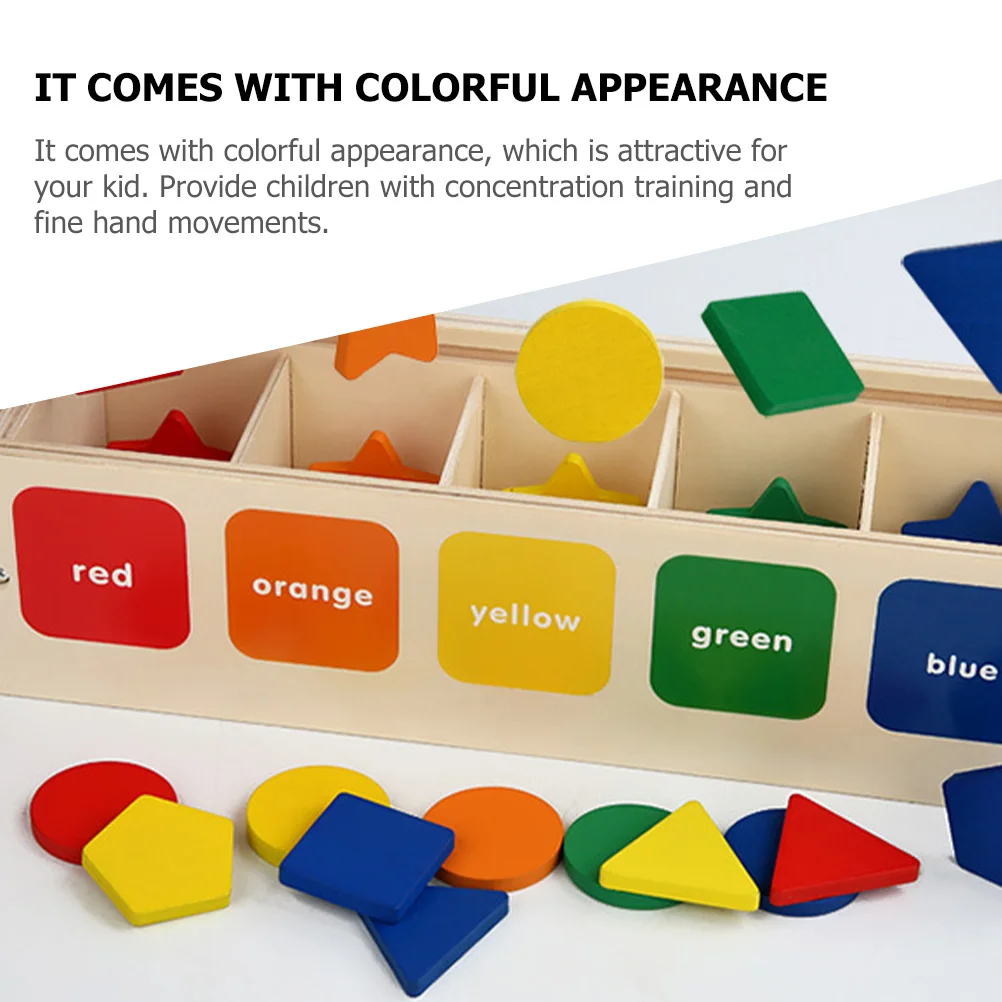 1 set di blocchi colorati per selezionatore di forme sensoriali in legno per bambini, allenamento per la concentrazione, giocattolo educativo per bambini durevole