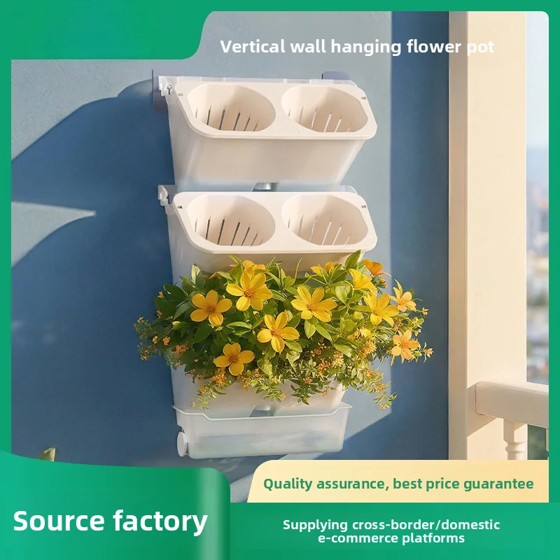 Hot Selling Wall Hanging Flower Pot Indoor Balcony Vegetable Planting Absorbent Flower Pot Succulent Strawberry Fast Delivery