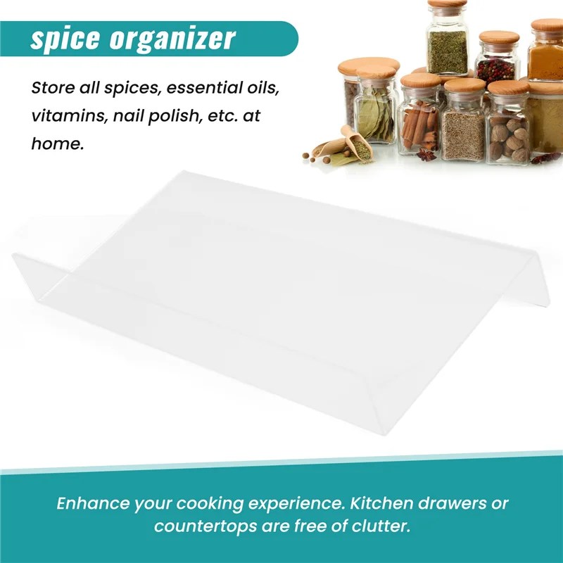 

【Must-Haves】Clear Acrylic Spice Drawer Organizer,Seasoning Jars Drawers Insert,Kitchen Spice Rack Tray For Drawer (Jar Not Inclu