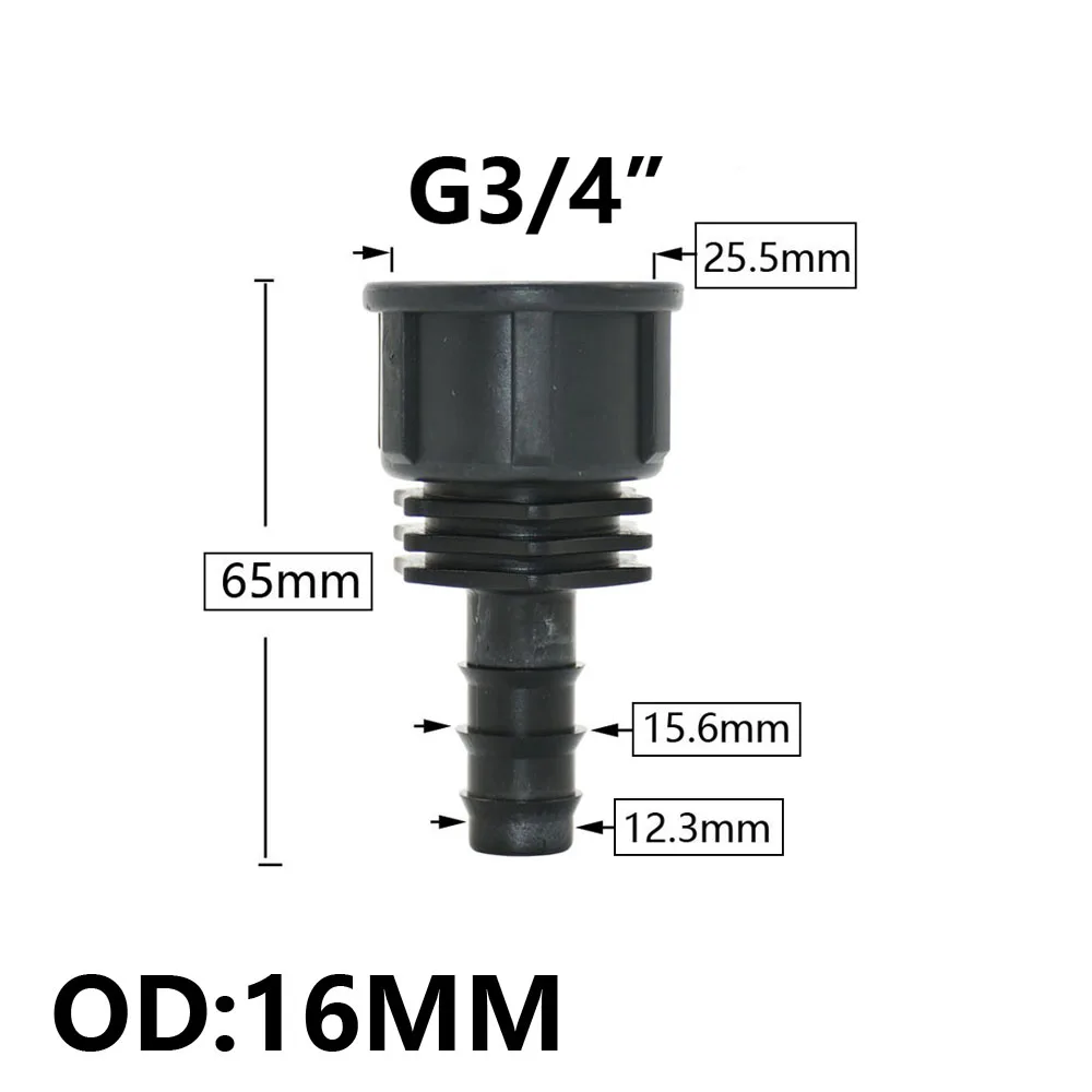 5pc 16/20/25/32mm Garden Hose PE Tube Barb Connector 1/2 3/4 1\