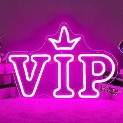 VIP Neon Sign Wall Decor dimmerabile Ligth up Signs per Bar Club Hotel Restaurant Wedding Party Neon Wall Signs decorazione (rosa)