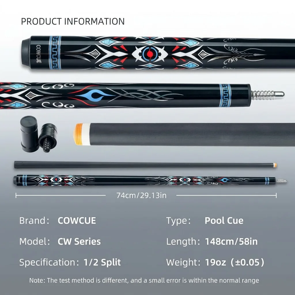 COWCUE Carbon Fiber Pool Cue Stick 58