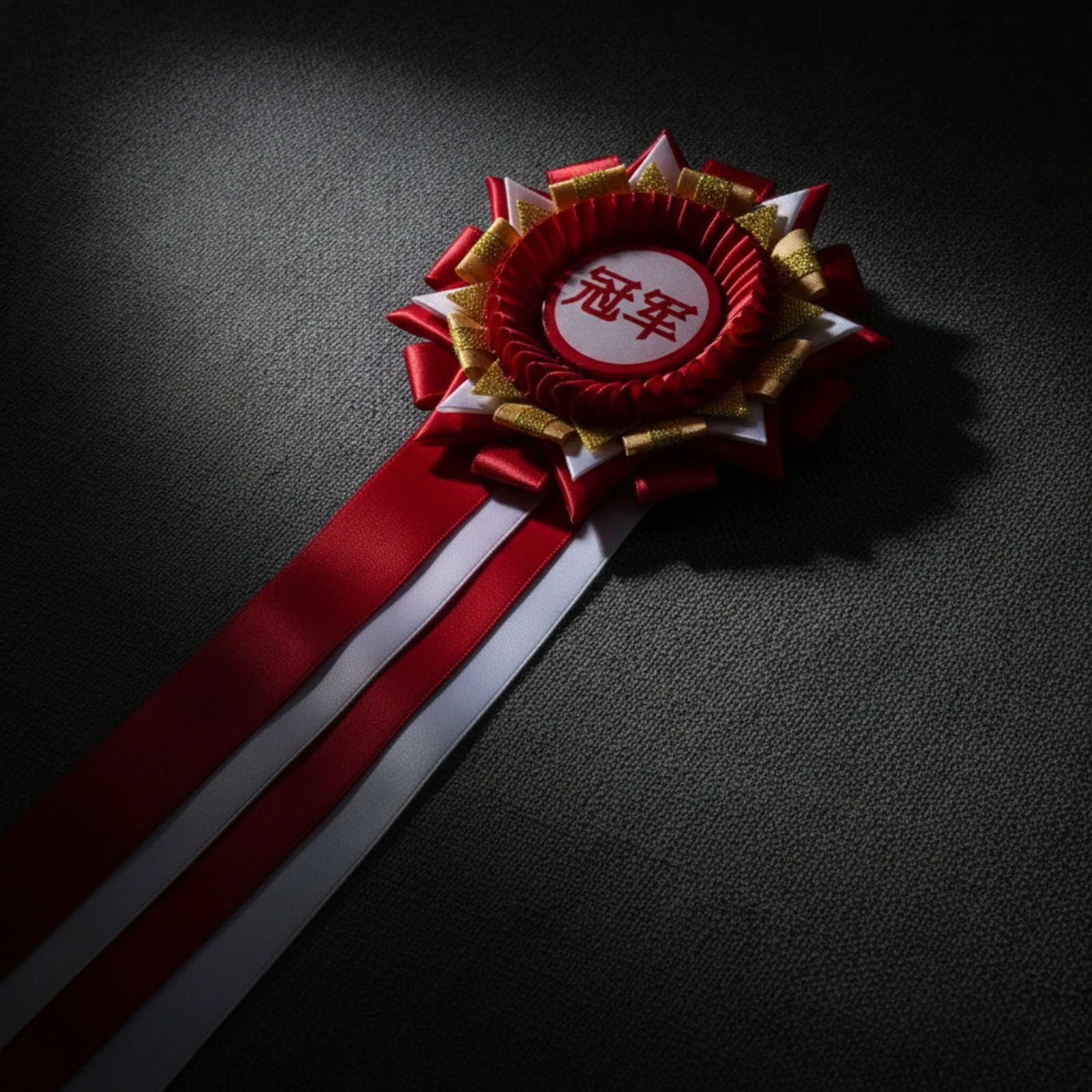 Ribbon Award Badge Scalloped Rosette Badge with Ribbon Tails Satin Premium for Winners, Competitions, Ceremonies