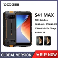 DOOGEE S41 Max 4G Rugged Phone Spreadtrum T606 5.5 Inch HD+ 6GB RAM+256GB ROM Mobile Phones 13MP 6300mAh Smartphone Android NFC