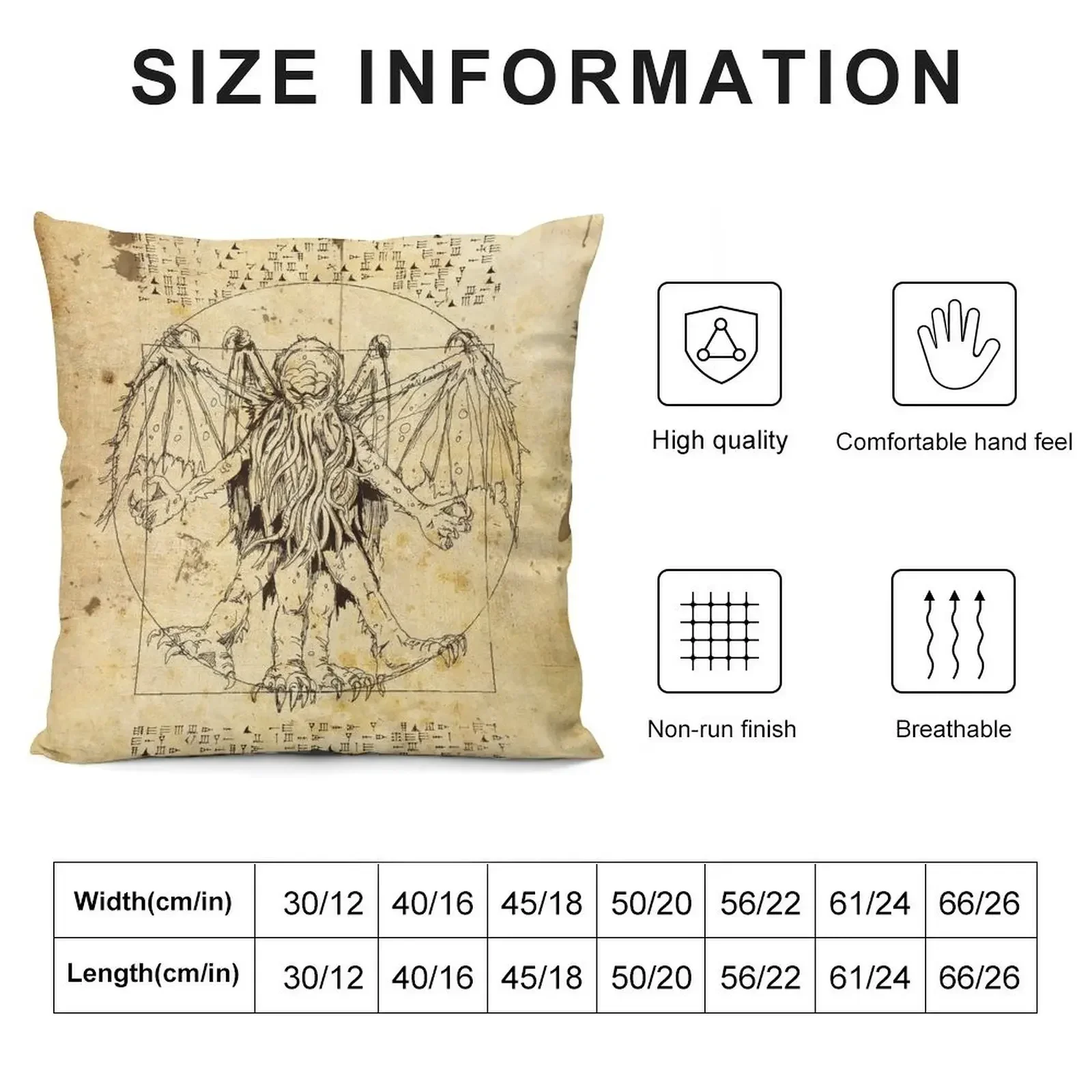 Cthulhu Vitruvian Throw Pillow anime girl Sofa Cover pillow