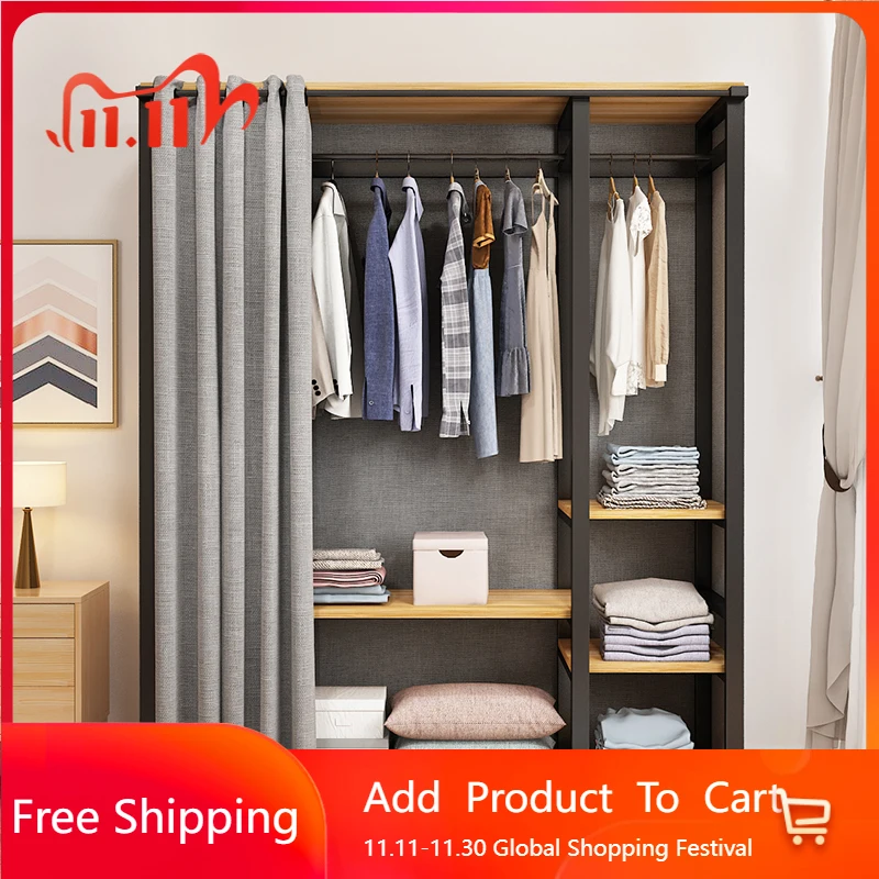 Modern Organizer Wardrobe Space Saving Metal Shelves Foldable Cabinet Portable Closet Bedroom Muebles Lounge Suite Furniture