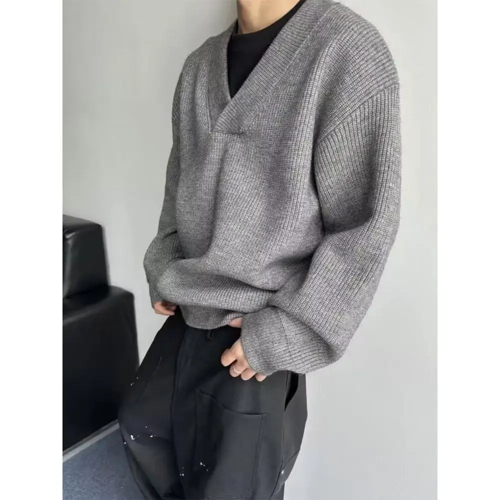 

Hong Kong Sle Men's Knitwear Autumn Winter Thiened Loose Couple Lazy Sle Sweatirt High-End Heavyweight Outerwear