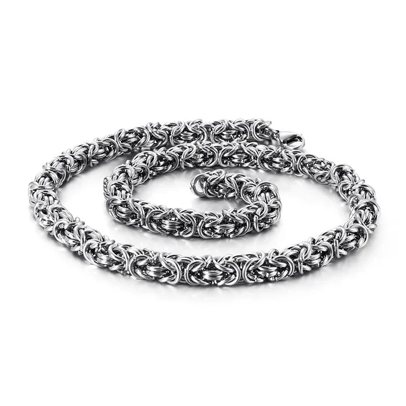 60CM Stainless Steel Snake Chain Necklace Woven Keel Chain Men's Outdoor EDC Self Defense Bracelet Domineering Whip