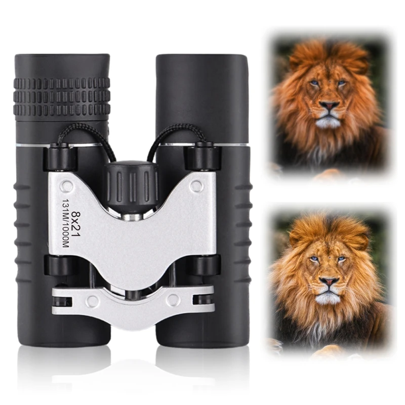 HLZS-8X21 High Powered Binoculars Easy Focus High Definition Large Field View Binoculars For Bird Watching Concert Theater