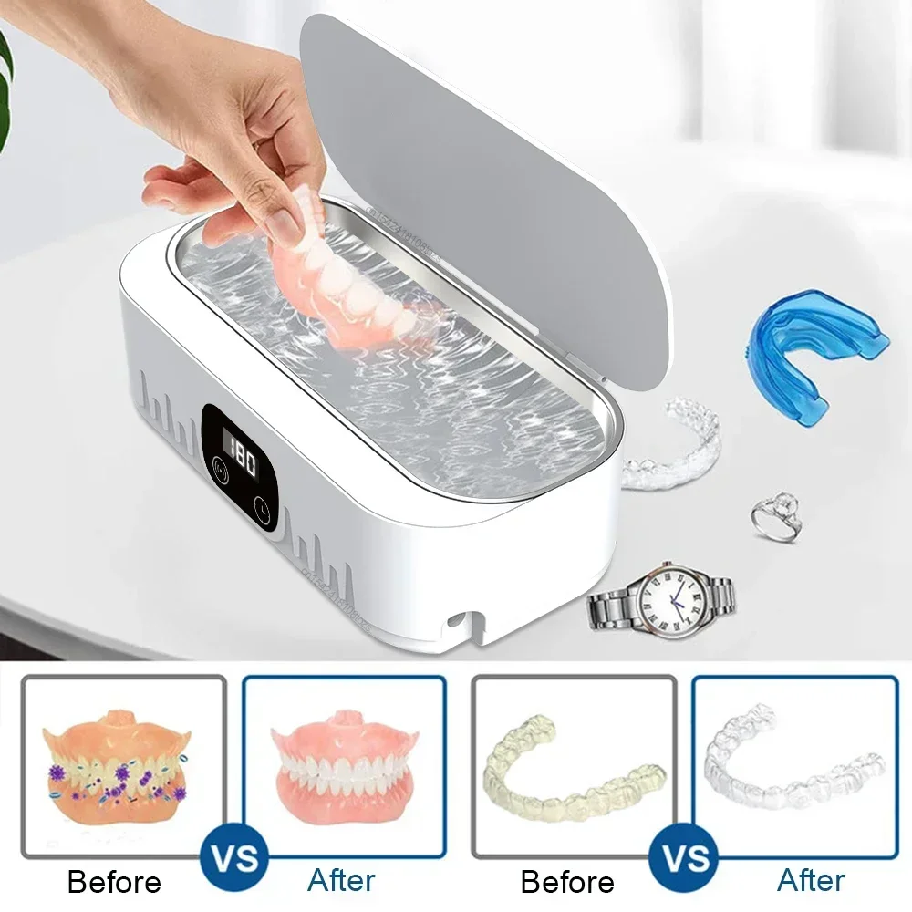 Ultrasonic Cleaner Dental Cleaning Bath 47kHz High Frequency Vibration Ultrasound Washing Machine For Glasses Jewelry Cleaner