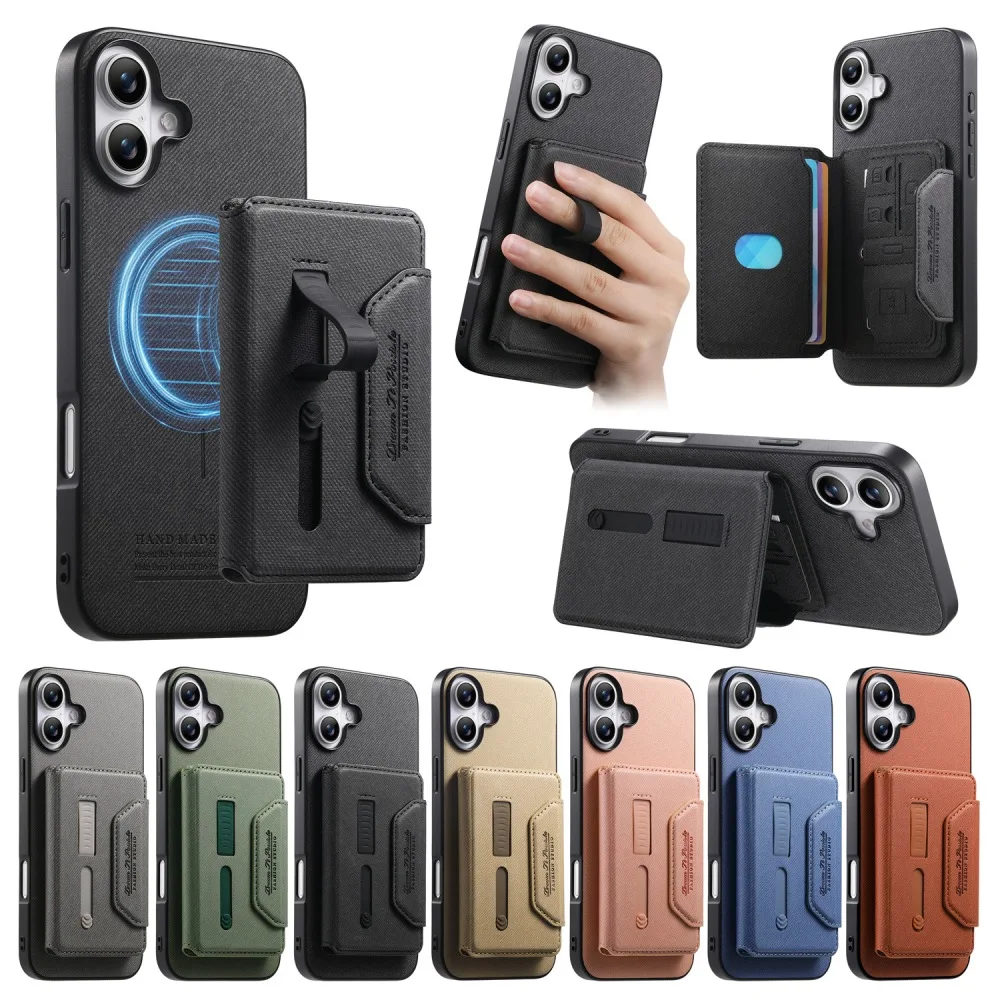 Fashion Supports Wireless Charging Phone Cover for iPhone Air 17 16e 15 14 Plus 13 12 11 Pro Max with Detachable Card Case