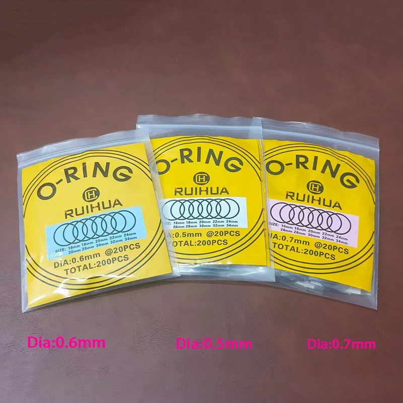

1Pack 0.5/0.6/0.7mm Watch O-Ring Waterproof Rubber Watch Back Cover Gaskets Watch Repair Tool For Watchmaker Tools Accessories