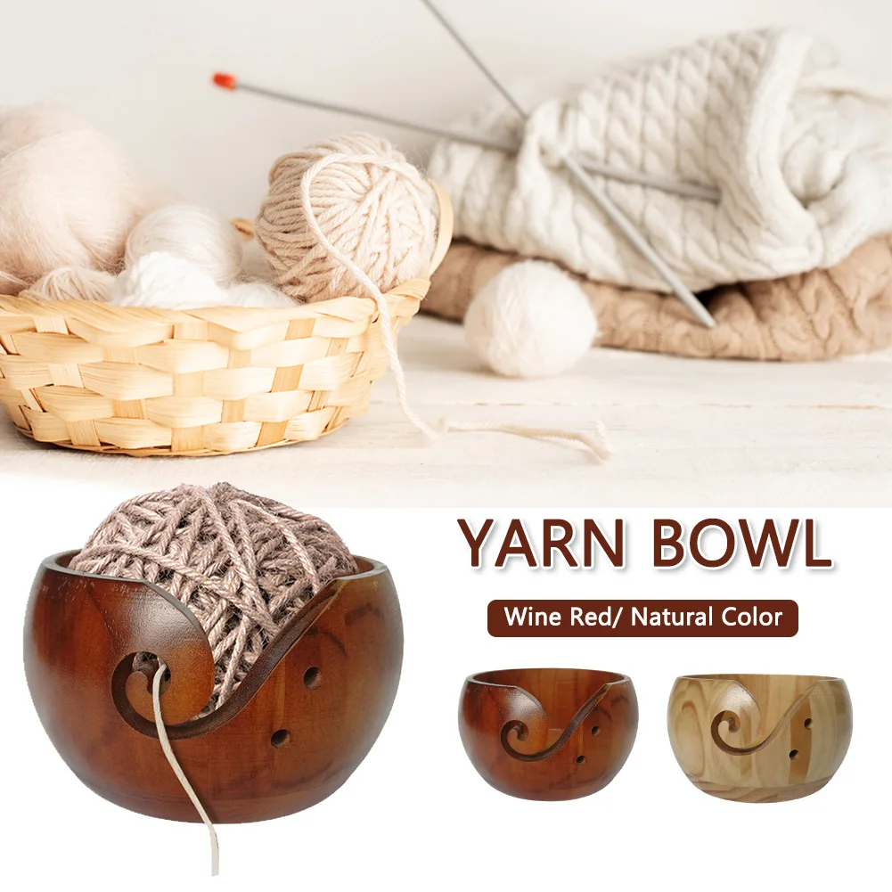 

Japanese-Style Wooden Wool Bowl Round Wool Storage Wooden Bowl Handmade Wooden Bowl Creative Storage Bowl Wooden Drawing Bowl