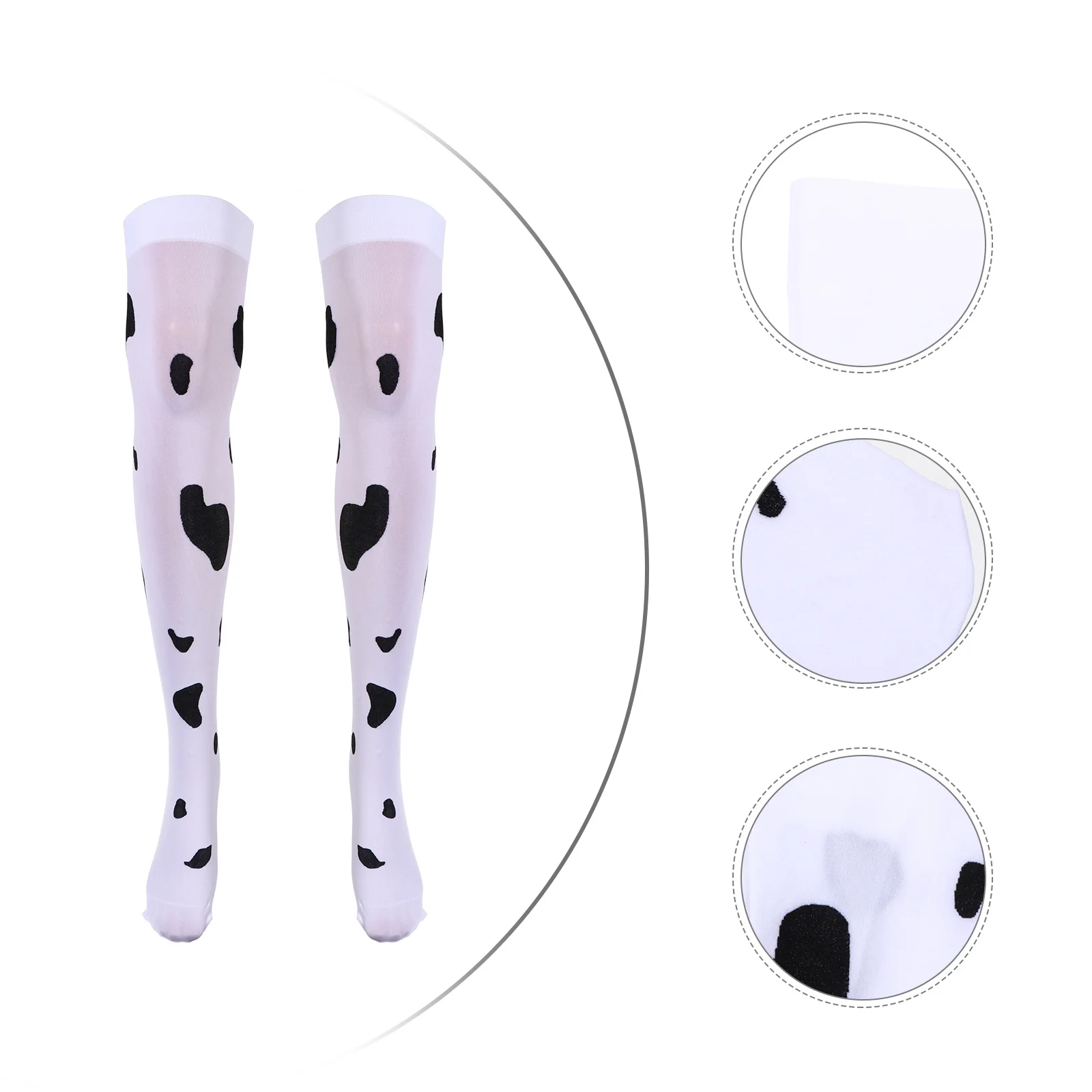 Long Barrel Cow Print Stockings Miss for Women Lovely Over-the-knee Socks High Tube Female