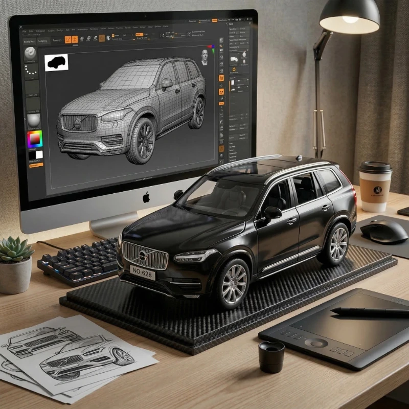 

1:32 XC90 Alloy Off-Road Vehicle Model Pull Back Sound and Light Car Model Boy Toy Tabletop Ornament Collection Surprise Gift