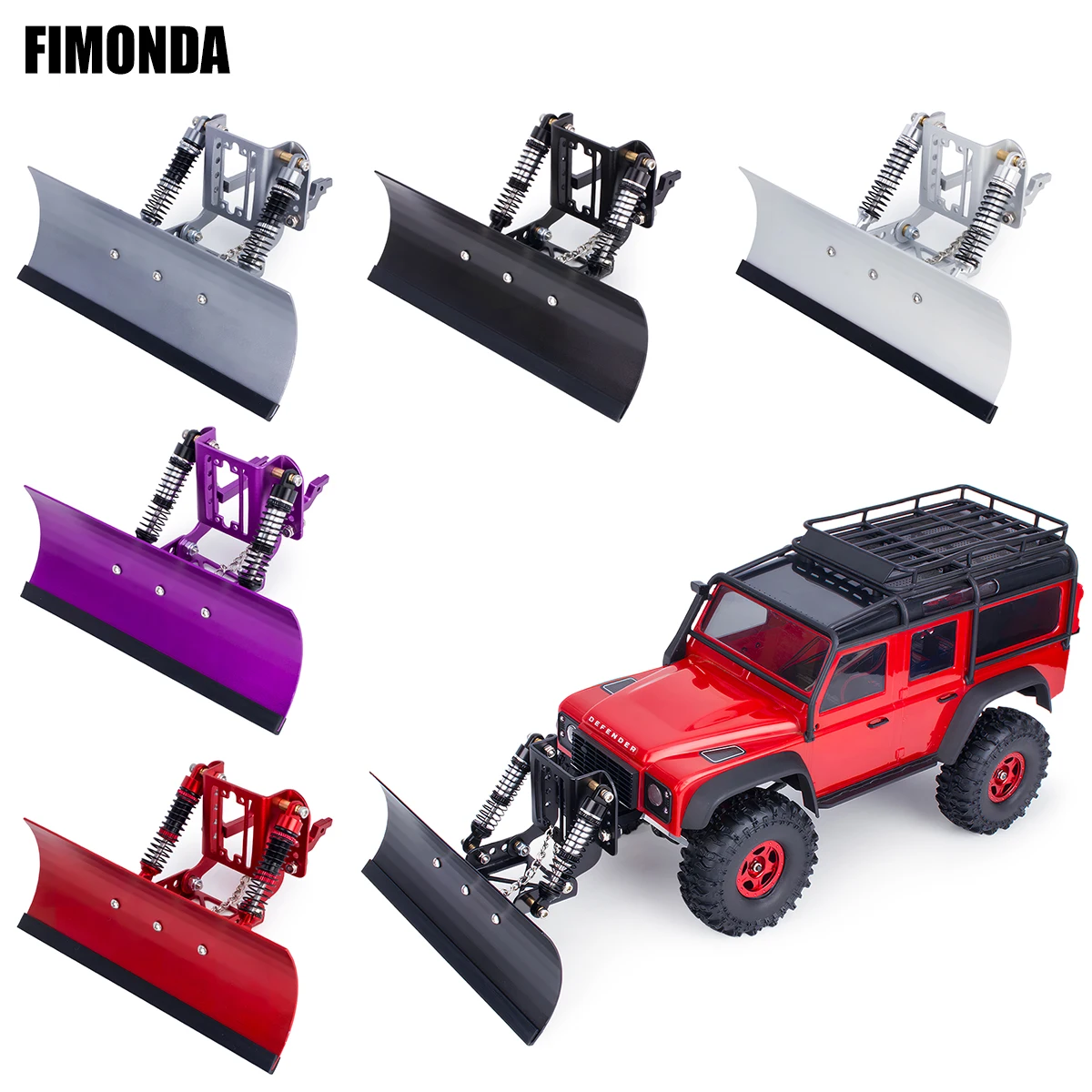 مجرفة ثلج ورمل من سبائك الألومنيوم قابلة للتعديل لزاحف RC 1/18 1/24 - تناسب TRX4M وSCX24، ملحق مجرفة ترقية معدنية #1