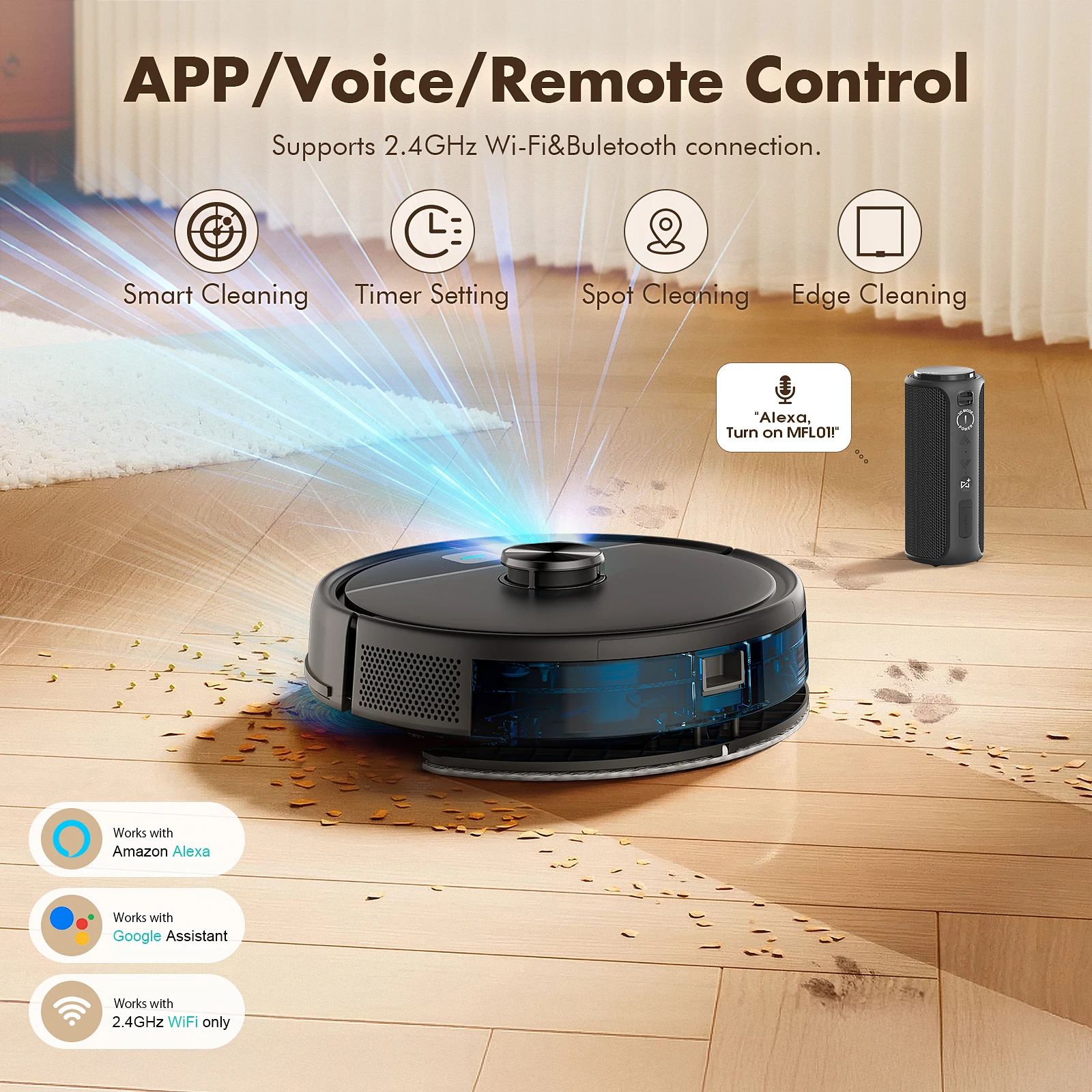 Smart Robot Vacuum Cleaner APP Remote Control Wifi Intelligently Cleaning Laser Sweeping Mopping Multifunctional Robot