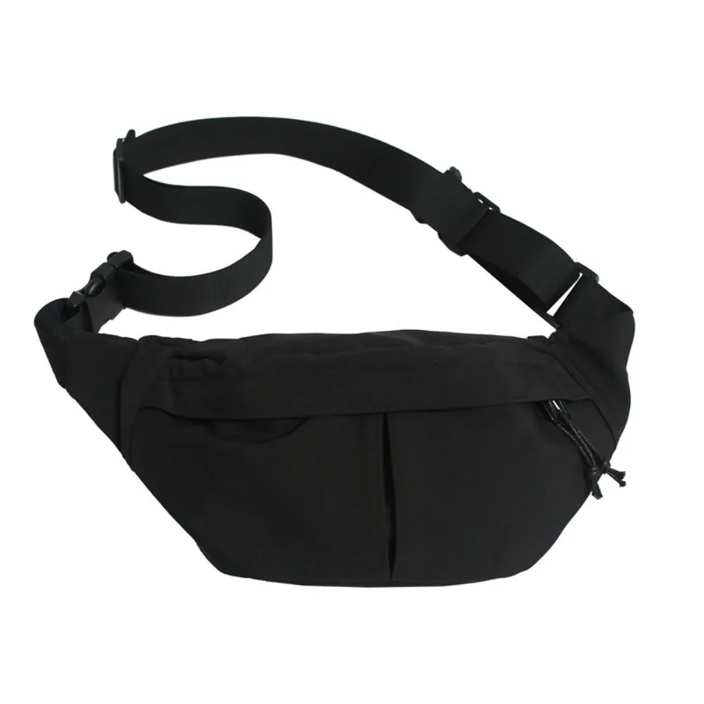 

Solid Color Nylon Chest Bag Multifunctional Large Capacity Sports Fanny Pack Korean Style Crossbody Bag Crossbody Phone Pouch