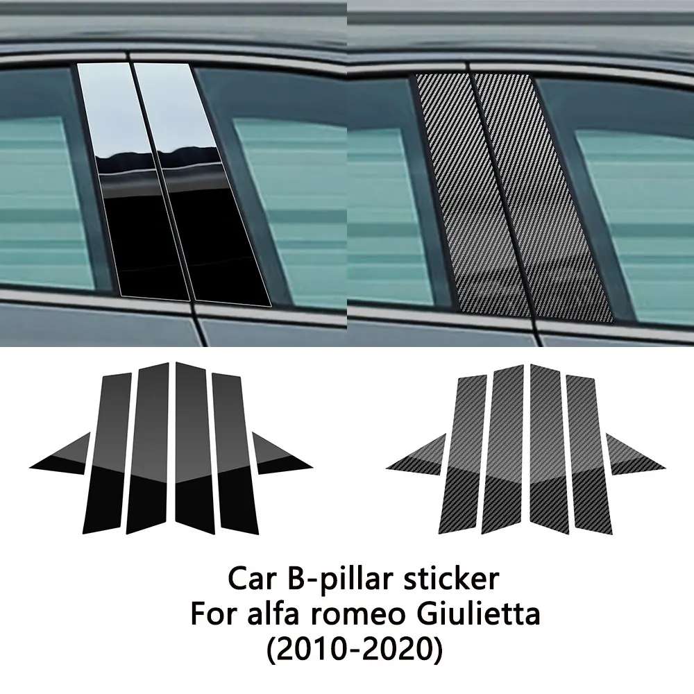 

Глянцевый черный стиль из углеродного волокна для Alfa Romeo Giulietta 940 2010 2011 2012 2013 2014 2015 2016 2017 2018-2020 B Наклейка на столбы