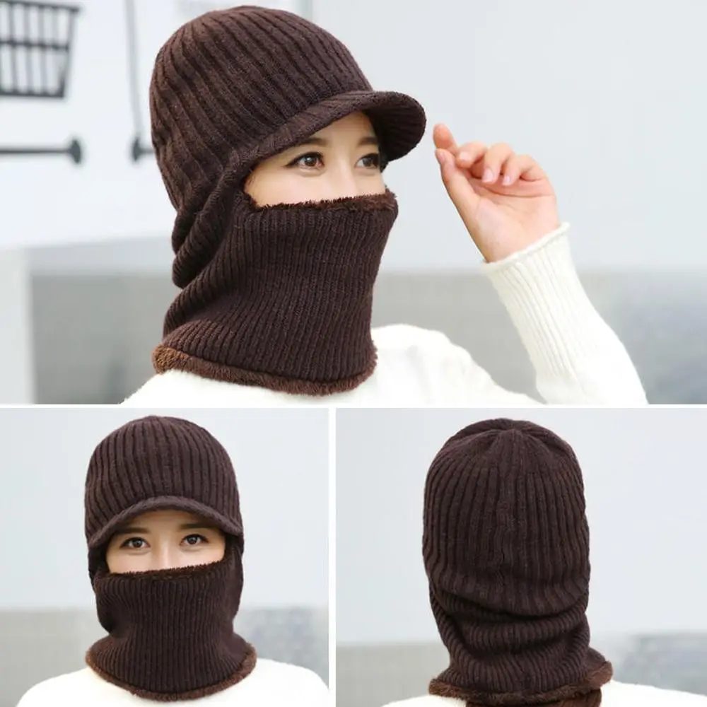 

Fashion Winter Warm Hat Plush Outdoor Riding Neck Cap Windproof Cold Proof Ears Protection Cap