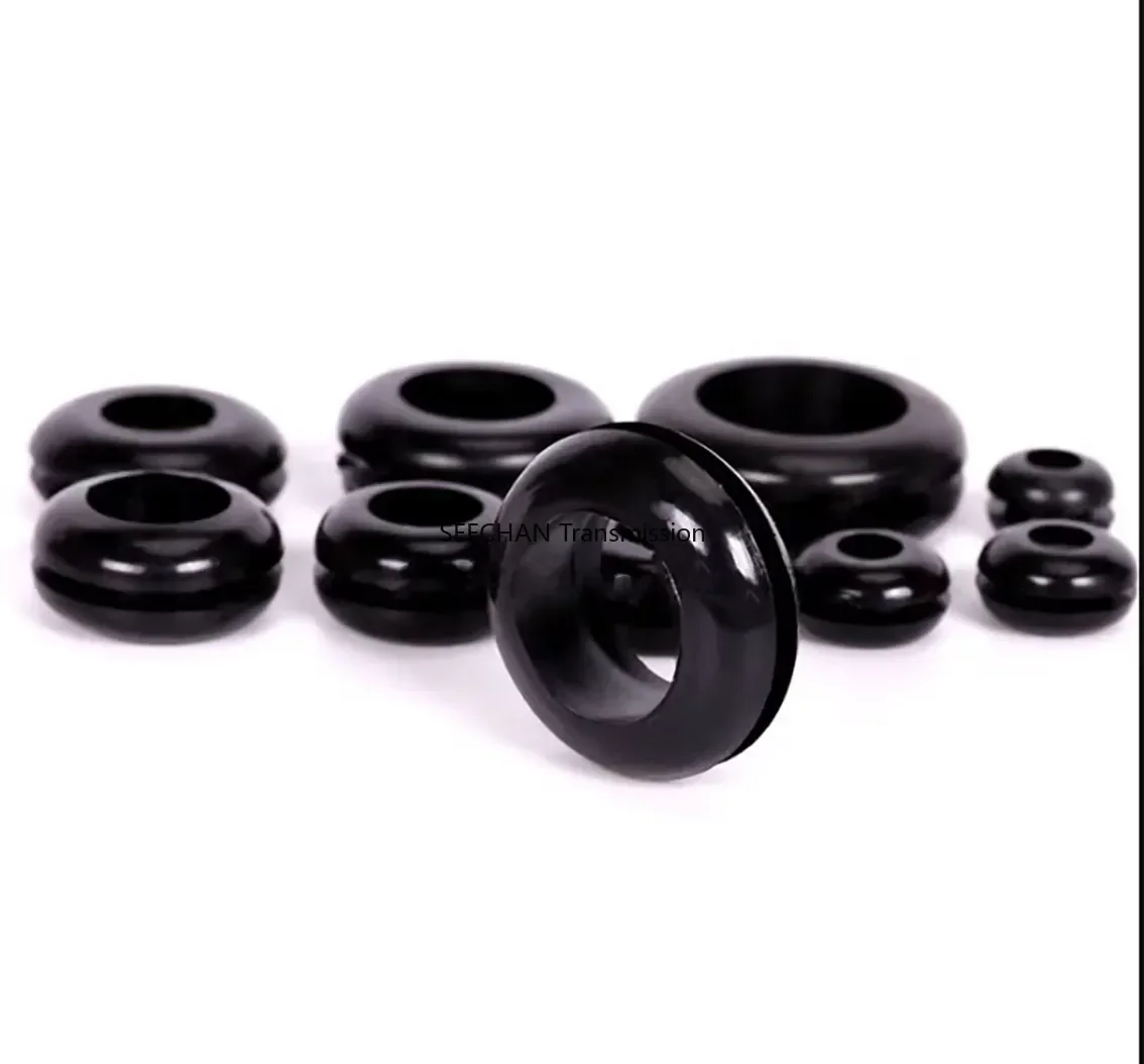 Black Rubber Grommet ID 3/4/5/6/7/8/10~22mm Seal Gasket Wire Cable Hole Double Sided Protective Coil O-rings