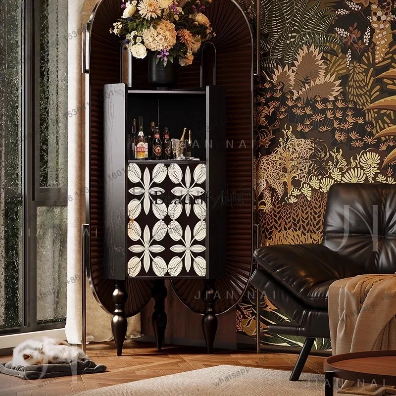 Factory Direct  French Retro Style Solid Wood Triangle Cabinet Living Room Storage Corner Cabinet