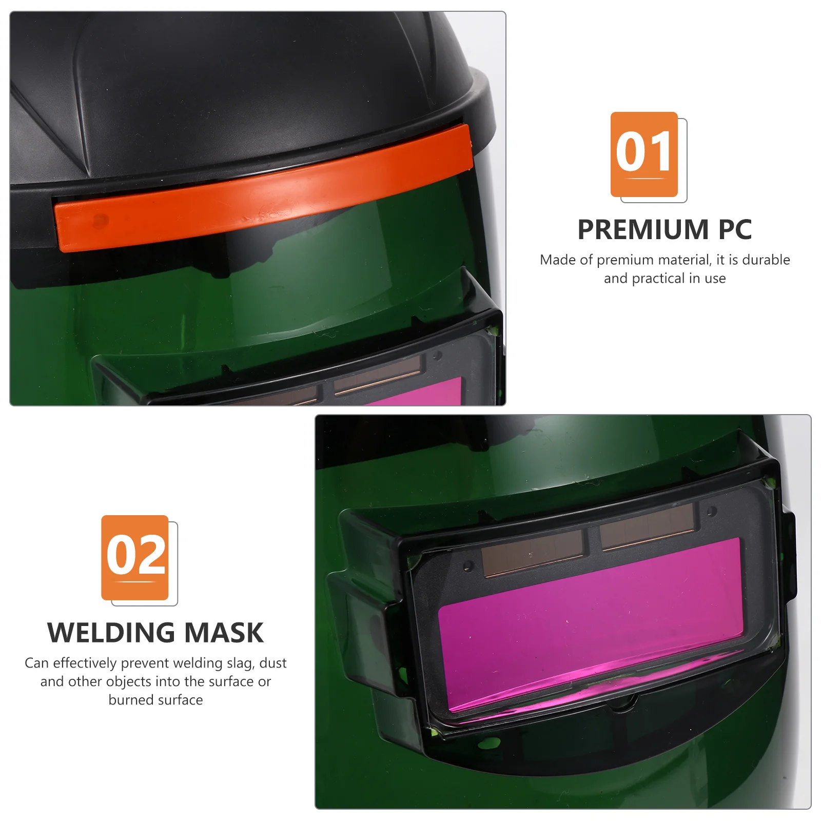 

Auto Darkening Mask Solar Rechargeable Welding Protective Safety High Efficiency Anti Dust Flame Retardant Materials