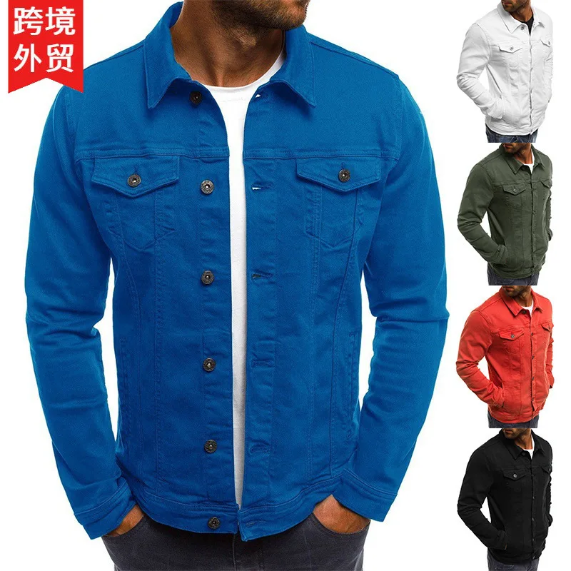 

Men's Slim Fit Denim Jacket - Autumn Winter Casual Workwear Shirt