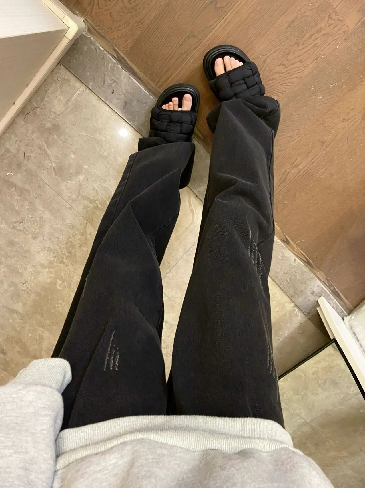 High Waist Straight Leg Jeans Women's plus Size Thin Summer Wide Leg Pants Design Sensation Long Trousers for Pear aped Body