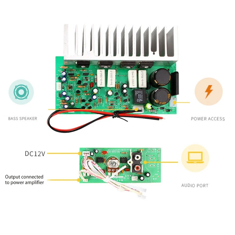 Amplificatore Stereo per scheda amplificatore Subwoofer ad alta potenza da 350W per altoparlante fai-da-te doppio AC 24V-28V