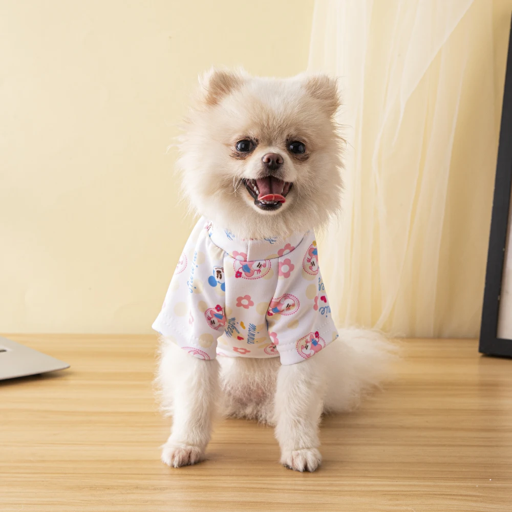 Disney Cute Puppy T-shirt for Small and Medium-sized Dogs Spring and Summer Dog Clothes French Bulldog Shirt Kawaii Pet Clothing