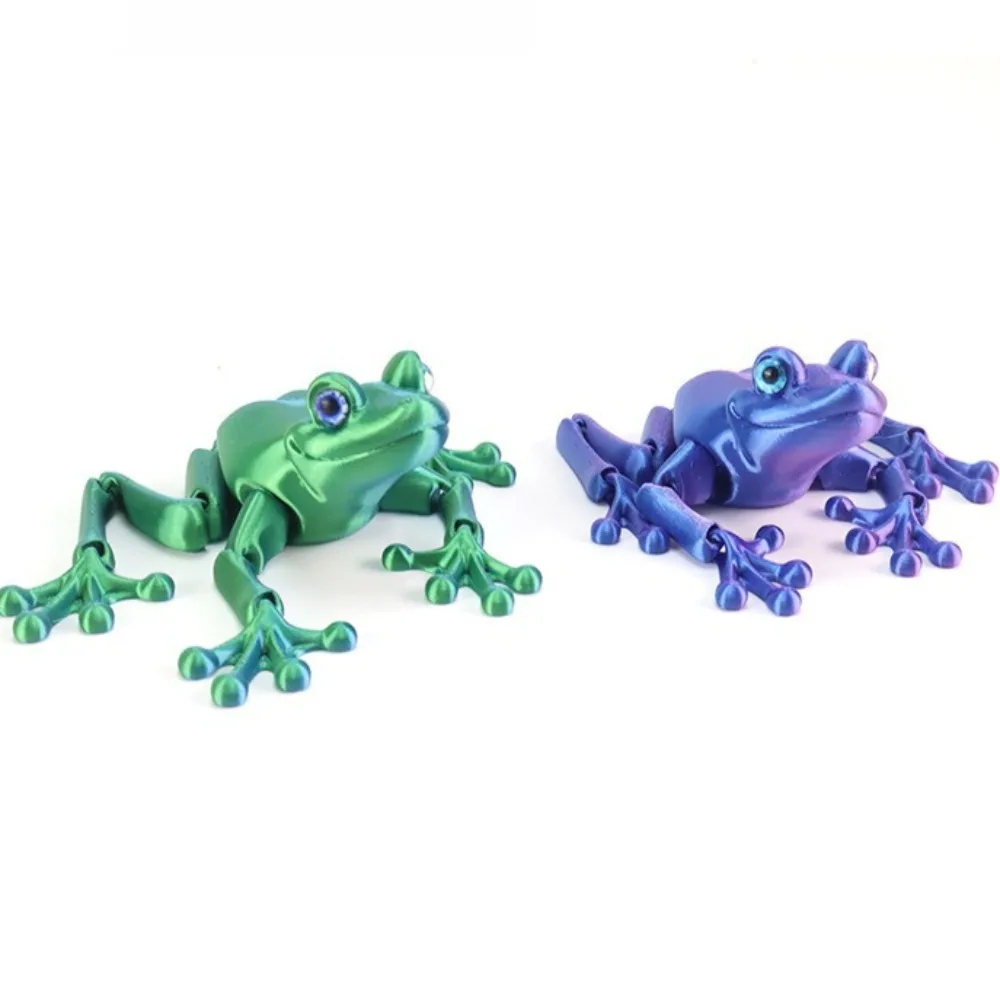 Figuras de sapo com impressão 3d, brinquedos de animais, multiarticular, brinquedo móvel, olhos de simulação para casa, acessórios, decoração de quarto, presentes para crianças