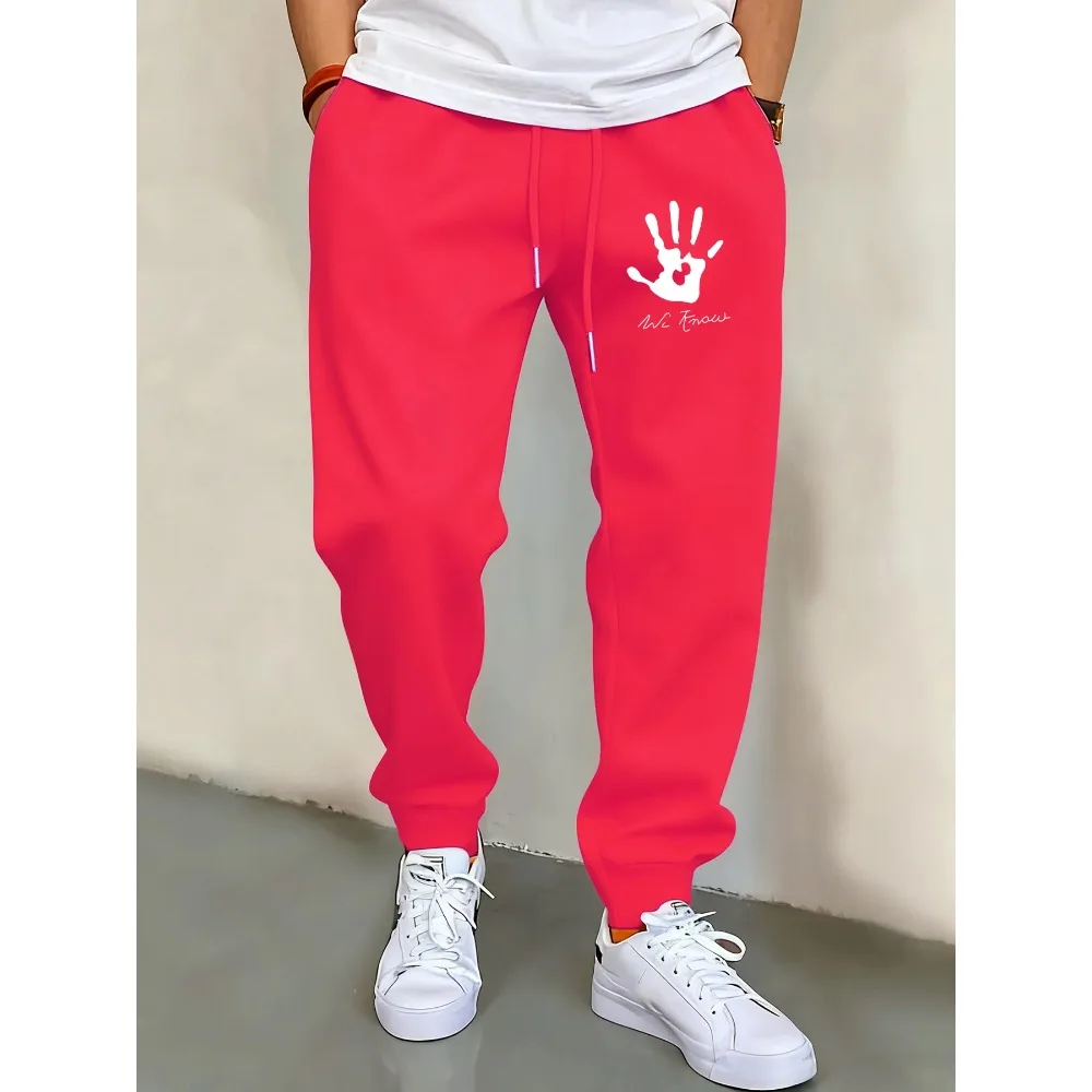 

A Palm That Represents Us As One Mens Sweatpant Pocket Fleece Pants Warm Multicolor Sportpants Street Comfortable Y2K Pants