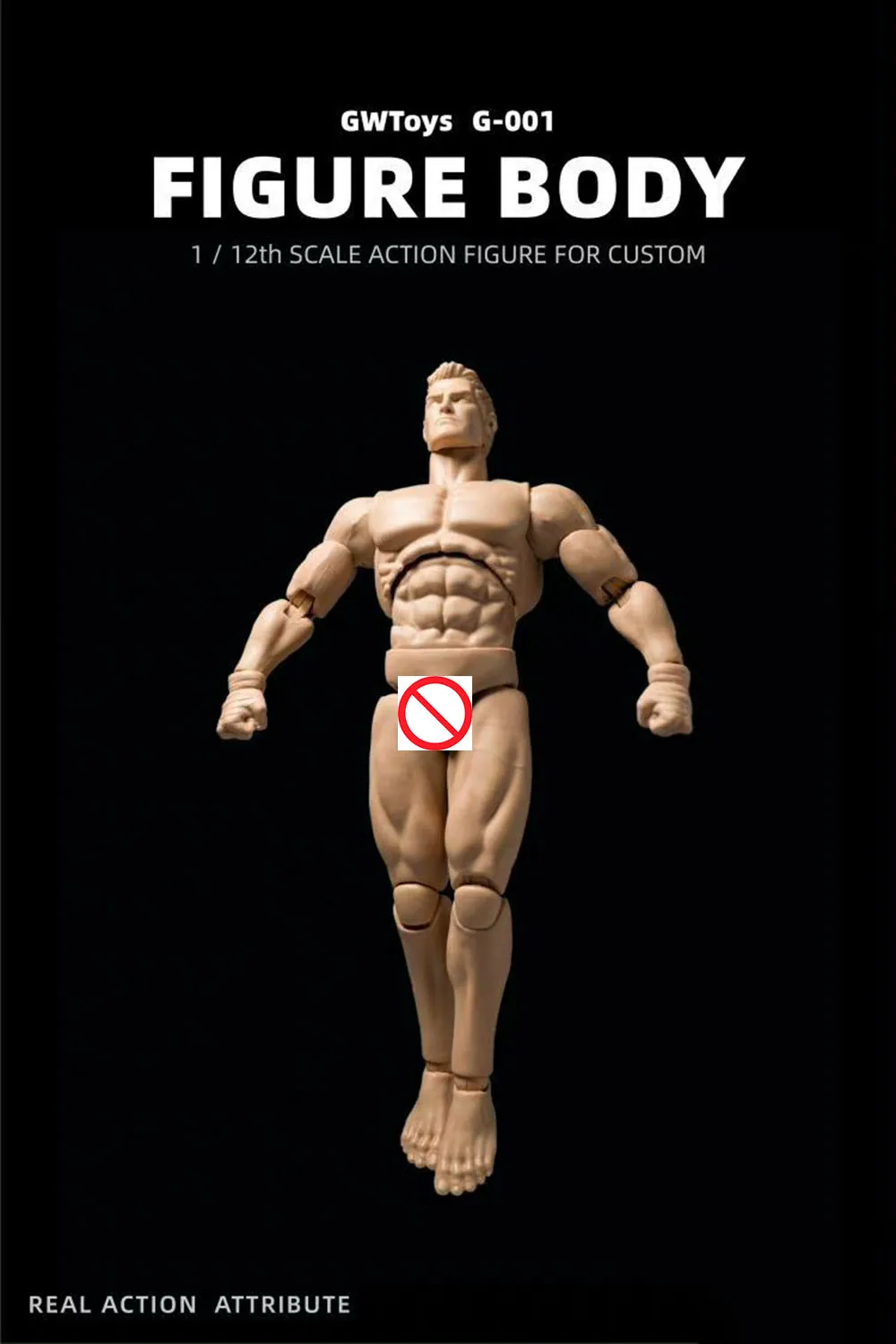 

1/12 GW001 Male Flexible Muscle Strong Body Action Figure with Hand Foot Connector For 6" Doll Figure Custom Fans Collect GWTOYS