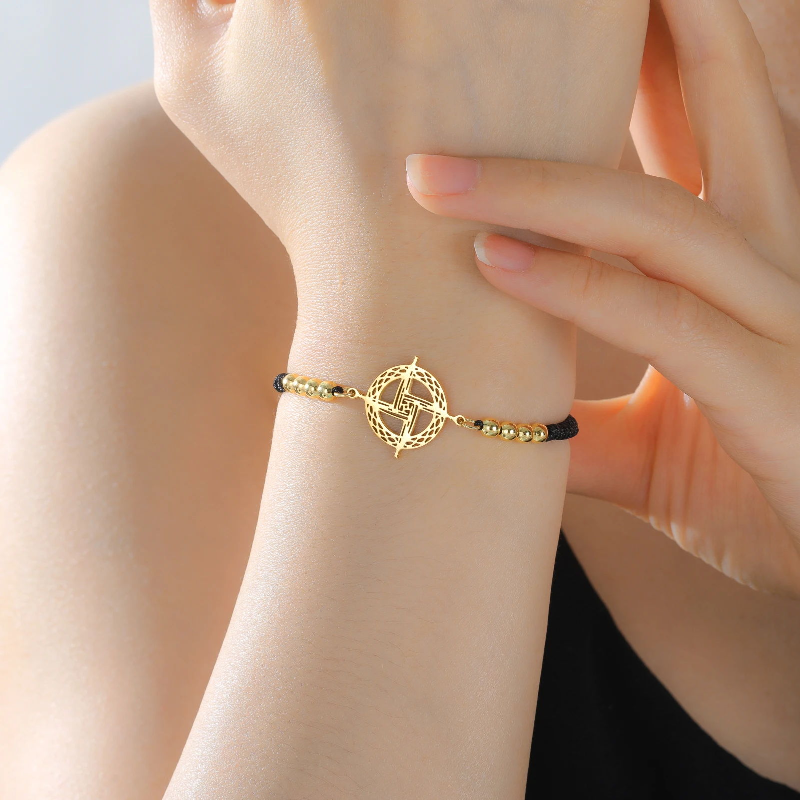 Kkjoy Slawisches Sonnensymbol Charm-Armband Edelstahl-Armband Heidnisches Slawisches Schutzzeichen Schmuck Geschenk für Heiden-Liebhaber – Detail 8