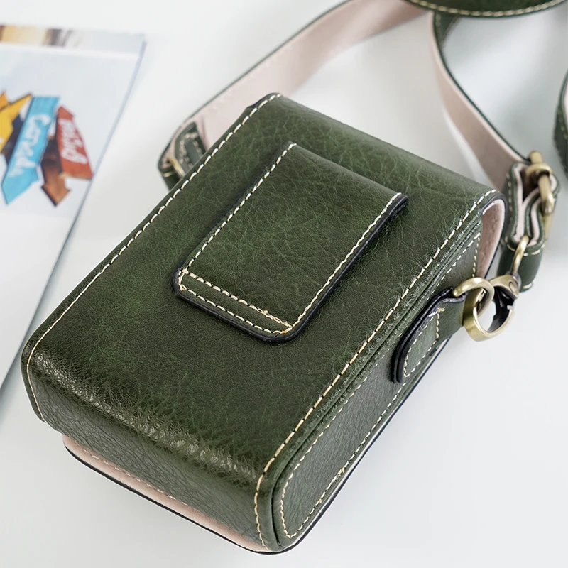 カメラバッグ カメラバックパック バッファローパターン レザー ポータブル収納バッグ カメラストラップ付き Sony ZV1 Leica D-LUX用