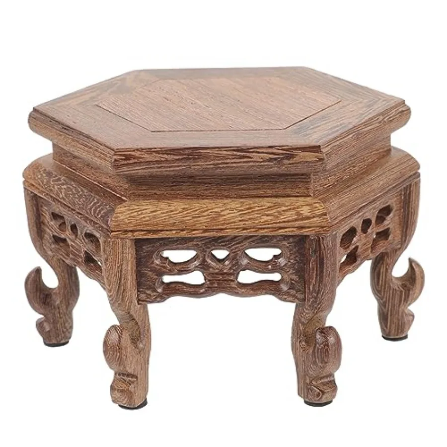 

Wooden Stool Plant Stand Chinese Display Stand Retro Flower Pot Holder Decorative Planter Shelf Fishbowl Rack for Indoor Outdoo