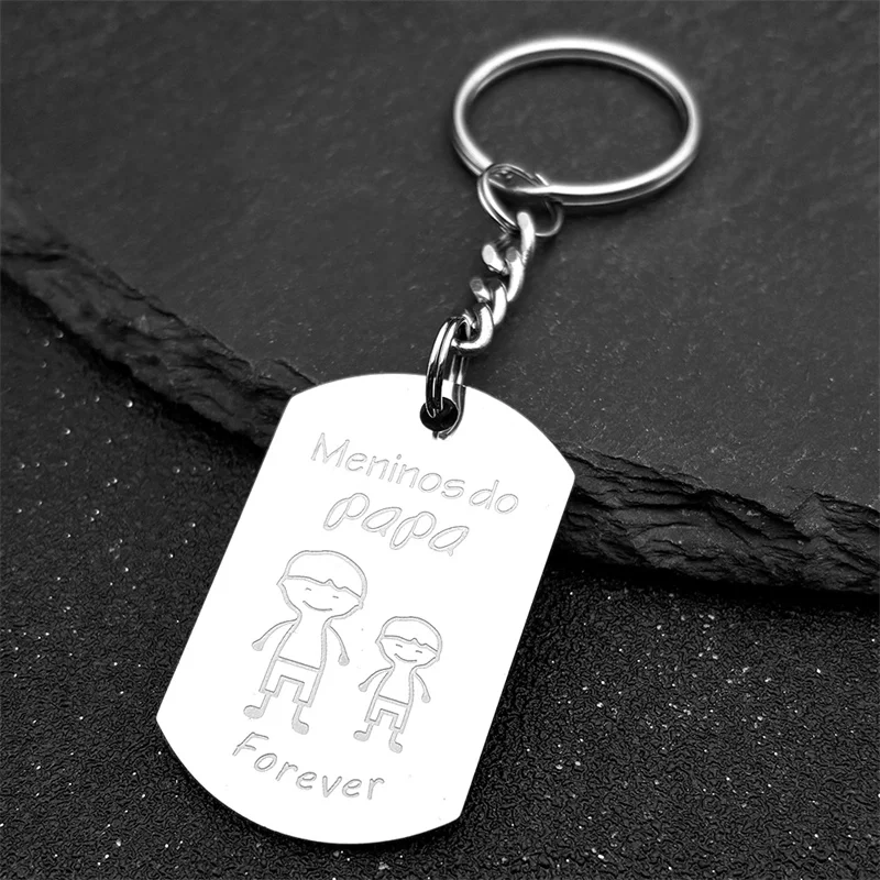 Be Dad'S Kids Meninos do Papá Keychain For Women Men Stainless Steel Silver Gold Color Family Love Father Keyring Jewelry Gifts