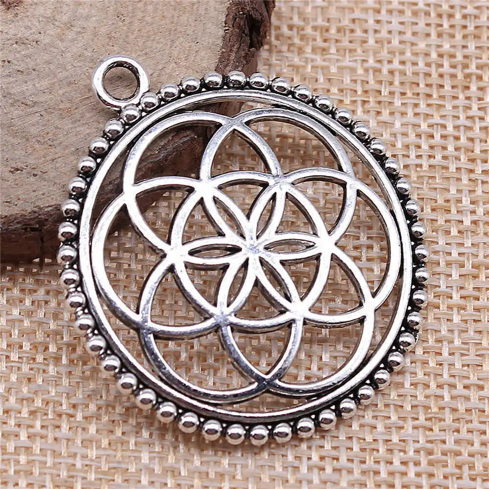 Materials The Flower Of Life The Seed Of Life Charms For Jewelry Making 45x40mm 4pcs