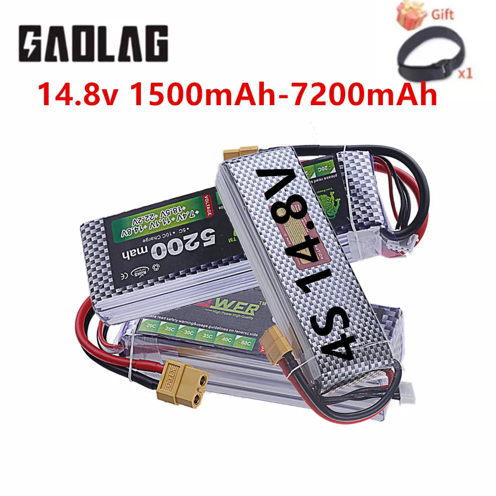 4S 14.8V Lipo Battery 1500mAh 1800mAh 2200mAh 2800mAh 3300mAh 5200mAh 7200mAh Deans T / XT60 For RC Car Truck Buggy Racing Boat