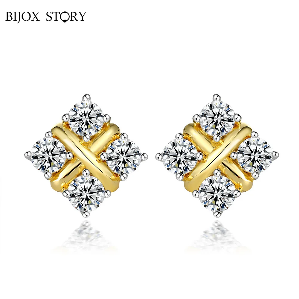 Women's Moissanite Stud Earrings D Color VVS1 Gra Moissanite Earrings For Women Classic S925 Silver Women's Earrings Dating Gift