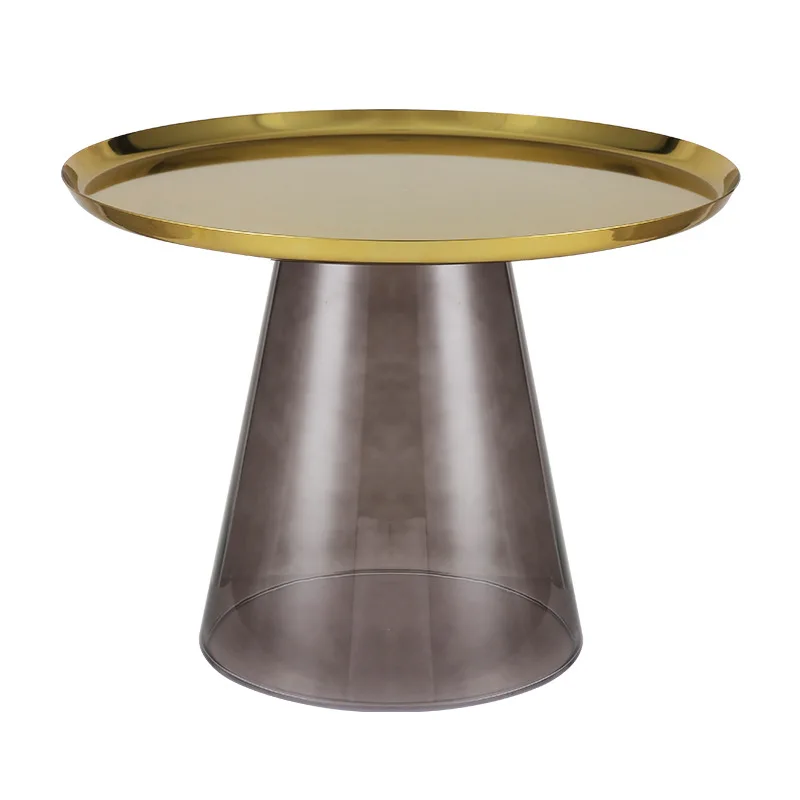 طاولة قهوة زجاجية، شقة صغيرة، طاولة جانبية بسيطة، طاولة مستديرة صغيرة زجاجية #1